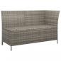 Preview: 4-tlg. Garten-Lounge-Set mit Kissen Grau Poly Rattan