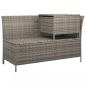 Preview: 4-tlg. Garten-Lounge-Set mit Kissen Grau Poly Rattan