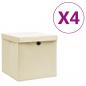 Preview: ARDEBO.de - Aufbewahrungsboxen mit Deckeln 4 Stk. 28x28x28 cm Creme