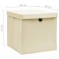 Preview: Aufbewahrungsboxen mit Deckeln 4 Stk. 28x28x28 cm Creme