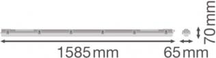 Preview: LEDVANCE DAMP PROOF HOUSING GEN 3 1500 P 1XLAMP I, Feuchtraumleuchte, T8-LED-Lampen, IP65, 220-240V, G13, grau (4099854118159)