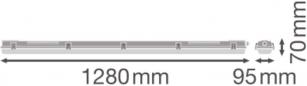 Preview: LEDVANCE DAMP PROOF HOUSING GEN 3 1200 P 2XLAMP I, Feuchtraumleuchte, T8-LED-Lampen, IP65, 220-240V, G13, grau (4099854118111)