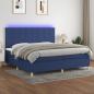 Preview: ARDEBO.de - Boxspringbett mit Matratze & LED Blau 200x200 cm Stoff