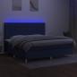 Preview: Boxspringbett mit Matratze & LED Blau 200x200 cm Stoff