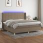 Preview: ARDEBO.de - Boxspringbett mit Matratze & LED Taupe 200x200 cm Stoff