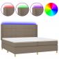 Preview: Boxspringbett mit Matratze & LED Taupe 200x200 cm Stoff