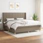 Preview: ARDEBO.de - Boxspringbett mit Matratze Taupe 200x200 cm Stoff