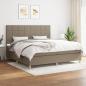 Preview: ARDEBO.de - Boxspringbett mit Matratze Taupe 200x200 cm Stoff