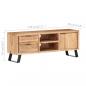 Preview: TV-Schrank 120x30x42 cm Akazie Massivholz mit Naturkanten