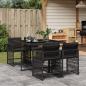 Preview: ARDEBO.de - 5-tlg. Garten-Essgruppe mit Kissen Schwarz Poly Rattan