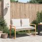 Preview: Gartenbank mit Kissen Beige Poly Rattan Akazienholz