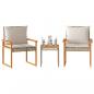 Preview: ARDEBO.de - 3-tlg. Bistro-Set mit Kissen Beige Poly Rattan Akazienholz