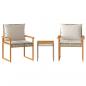 Preview: 3-tlg. Bistro-Set mit Kissen Beige Poly Rattan Akazienholz