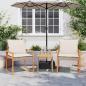 Preview: 3-tlg. Bistro-Set mit Kissen Beige Poly Rattan Akazienholz