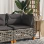 Preview: ARDEBO.de - Garten-Ecksofa mit Kissen Grau Poly Rattan