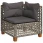 Preview: Garten-Ecksofa mit Kissen Grau Poly Rattan