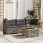 Preview: Garten-Ecksofa mit Kissen Grau Poly Rattan