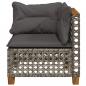 Preview: Garten-Ecksofa mit Kissen Grau Poly Rattan