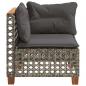 Preview: Garten-Ecksofa mit Kissen Grau Poly Rattan