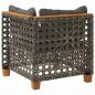 Preview: Garten-Ecksofa mit Kissen Grau Poly Rattan