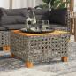 Preview: ARDEBO.de - Gartentisch Grau 55x55x36 cm Poly Rattan Akazienholz