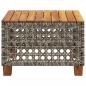 Preview: Gartentisch Grau 55x55x36 cm Poly Rattan Akazienholz