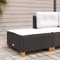 Preview: Gartenhocker mit Kissen Schwarz 63,5x56x32 cm Poly Rattan