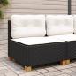 Preview: Gartensofa ohne Armlehnen mit Kissen Schwarz Poly Rattan