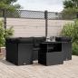 Preview: ARDEBO.de - 7-tlg. Garten-Sofagarnitur mit Kissen Schwarz Poly Rattan