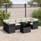 Preview: ARDEBO.de - 8-tlg. Garten-Sofagarnitur mit Kissen Schwarz Poly Rattan