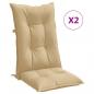 Preview: Hochlehner-Auflagen 2 Stk. Melange Beige 120x50x7 cm Stoff