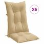 Preview: Hochlehner-Auflagen 6 Stk. Melange Beige 120x50x7 cm Stoff