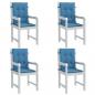 Preview: ARDEBO.de - Niedriglehner-Auflagen 4 Stk. Melange Blau 100x50x4 cm Stoff