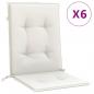 Preview: Niedriglehner-Auflagen 6 Stk. Melange Creme 100x50x4 cm Stoff