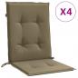 Preview: Niedriglehner-Auflagen 4 Stk. Melange Taupe 100x50x4 cm Stoff