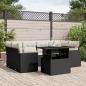 Preview: ARDEBO.de - 7-tlg. Garten-Sofagarnitur mit Kissen Schwarz Poly Rattan