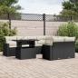 Preview: ARDEBO.de - 9-tlg. Garten-Sofagarnitur mit Kissen Schwarz Poly Rattan