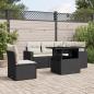 Preview: ARDEBO.de - 6-tlg. Garten-Sofagarnitur mit Kissen Schwarz Poly Rattan