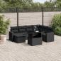 Preview: ARDEBO.de - 8-tlg. Garten-Sofagarnitur mit Kissen Schwarz Poly Rattan