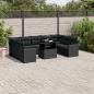 Preview: ARDEBO.de - 10-tlg. Garten-Sofagarnitur mit Kissen Schwarz Poly Rattan