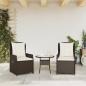 Preview: Gartensessel 2 Stk. Verstellbar Braun Poly Rattan