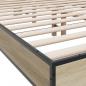 Preview: Bettgestell Sonoma-Eiche 140x200 cm Holzwerkstoff und Metall