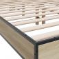 Preview: Bettgestell Sonoma-Eiche 120x190 cm Holzwerkstoff und Metall