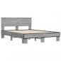 Preview: Bettgestell Grau Sonoma 140x190 cm Holzwerkstoff und Metall