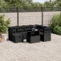 Preview: ARDEBO.de - 8-tlg. Garten-Sofagarnitur mit Kissen Schwarz Poly Rattan