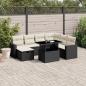 Preview: ARDEBO.de - 8-tlg. Garten-Sofagarnitur mit Kissen Schwarz Poly Rattan