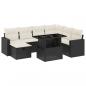 Preview: 8-tlg. Garten-Sofagarnitur mit Kissen Schwarz Poly Rattan