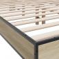 Preview: Bettgestell Sonoma-Eiche 120x200 cm Holzwerkstoff und Metall