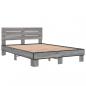 Preview: Bettgestell Grau Sonoma 140x190 cm Holzwerkstoff und Metall