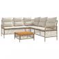 Preview: 2-tlg. Garten-Sofagarnitur mit Kissen Beige Poly Rattan